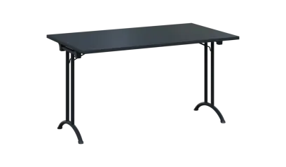 SLA 140 lak skládací jednací stůl 1394x800, deska 25 mm, podnož černý lak, deska antracit